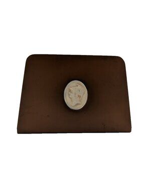 Benedict Bronze bookend single roman profile face decor in center